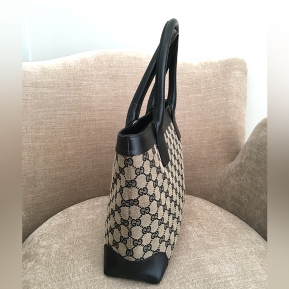 Authentic Gucci black grey monogram canvas tote bag - Picture 5 of 16